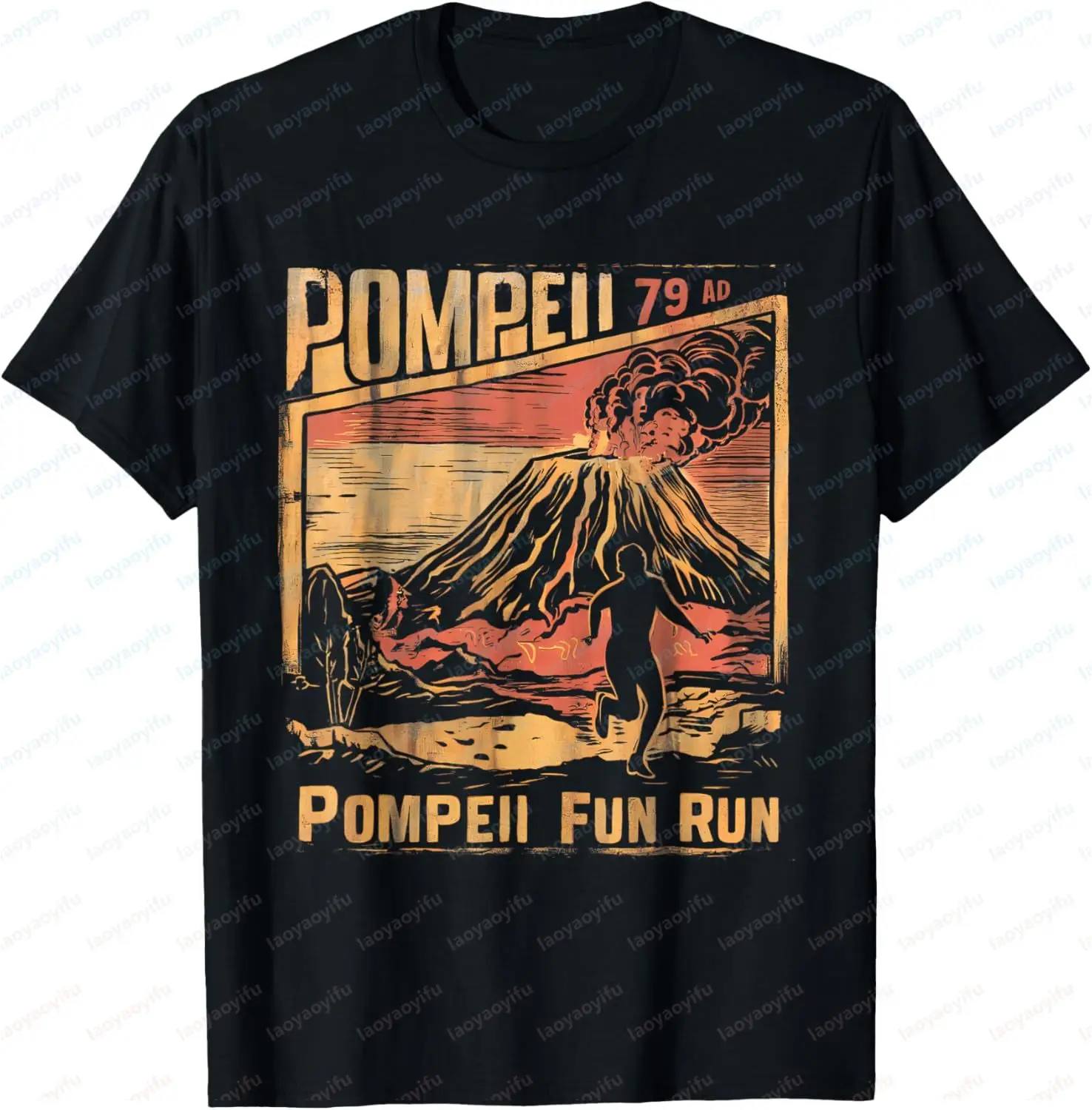 Pompeii Fun Run Geography Volcanologist Volcanology T-shirt drôle en coton à manches courtes T-shirts graphiques Camisas Streetwear