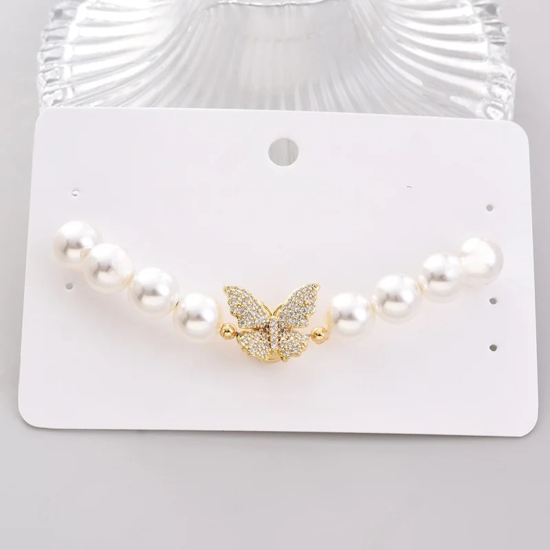 1pcs Copper Plated Zirconium Butterfly Magnet Buckle Diy Pearl Bracelet Necklace Finishing Buckle Jewelry Accessories Wholesale