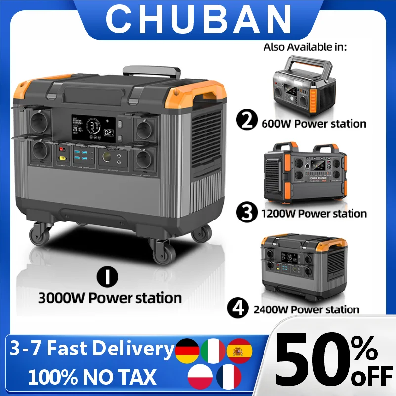 

Portable Power Station 1200w 2400w Power Station 3000W 600w Solar Generator Camping Household Power Outage Emergency RV