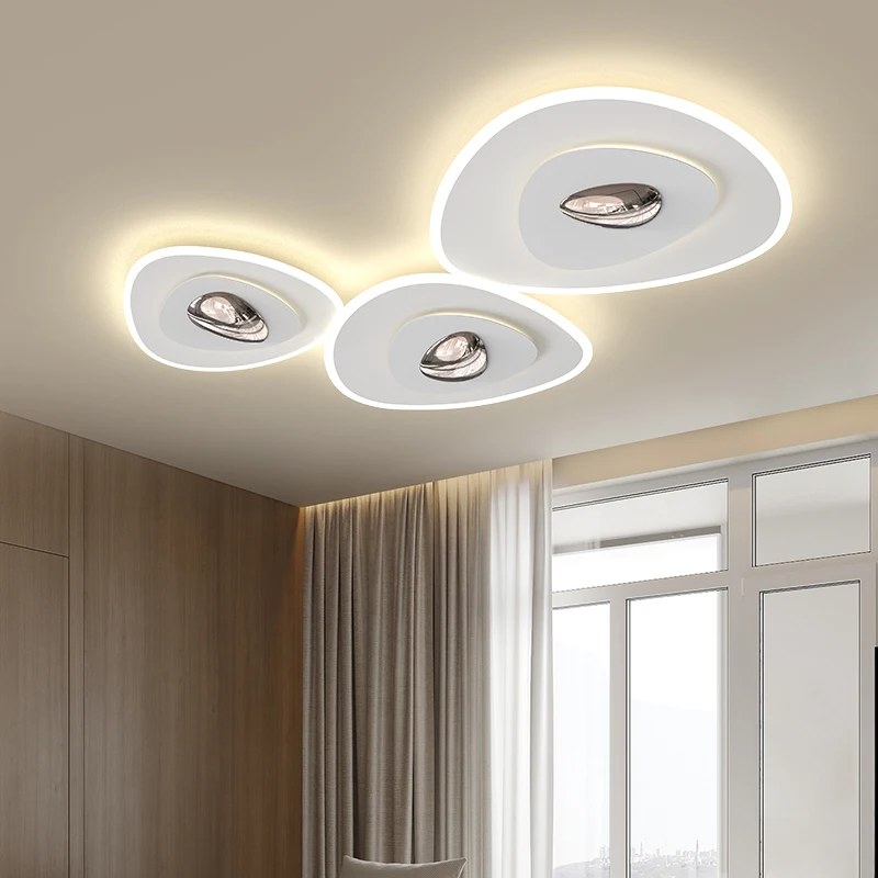 Imagem -02 - Luzes de Teto Ultra Fina Sala Casa Inteligente Lâmpada Nórdico Simples Criativo Moderno Creme Branco Led Fixture Paralelepípedo