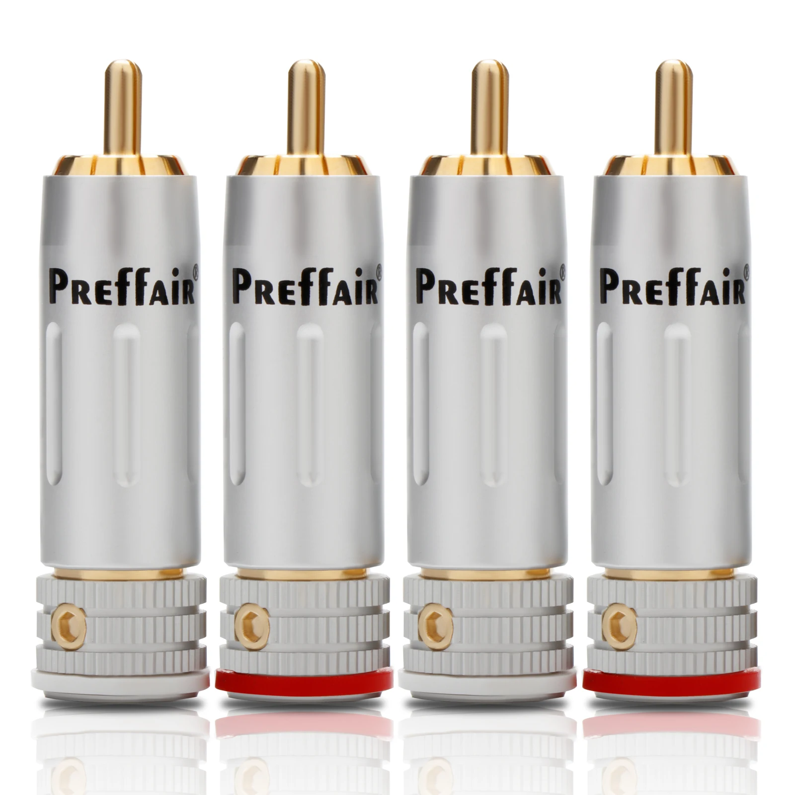 Preffair Steker RCA Berlapis Emas 24K Steker Kabel Audio Hifi Konektor Amplifier Las RCA DIY Steker Speaker Audio