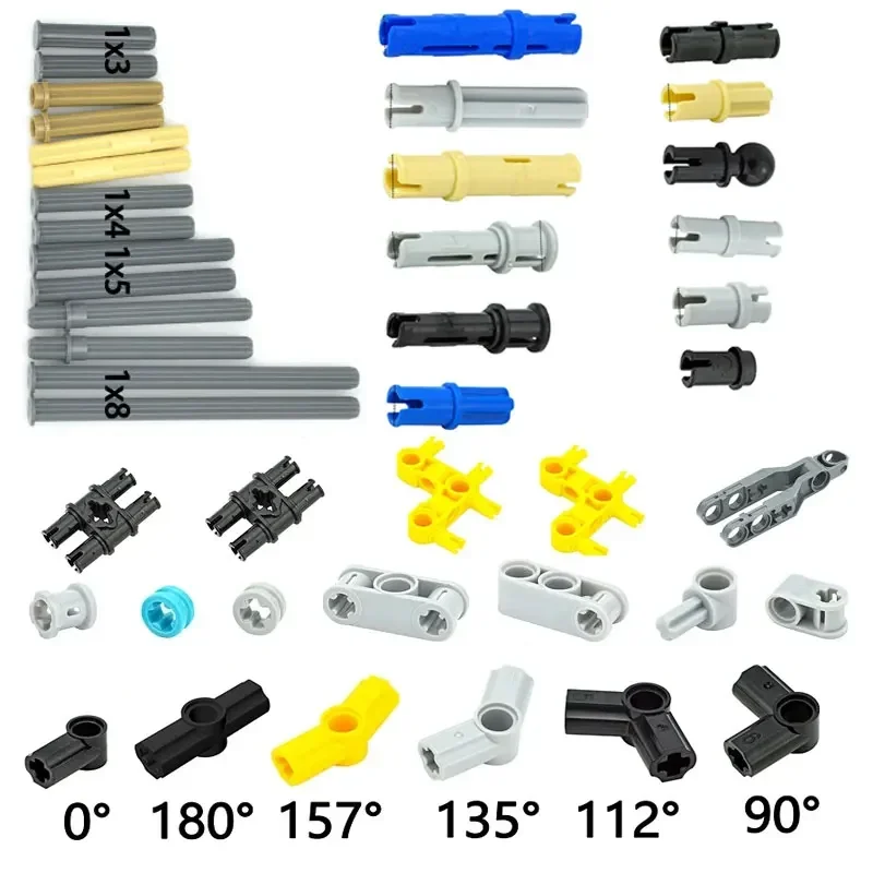 Building Block Accessories Bolt Pin Peg Cross Axle Connector Changeover MOC Technical Particles Car Model Rod Shafts Parts Toys