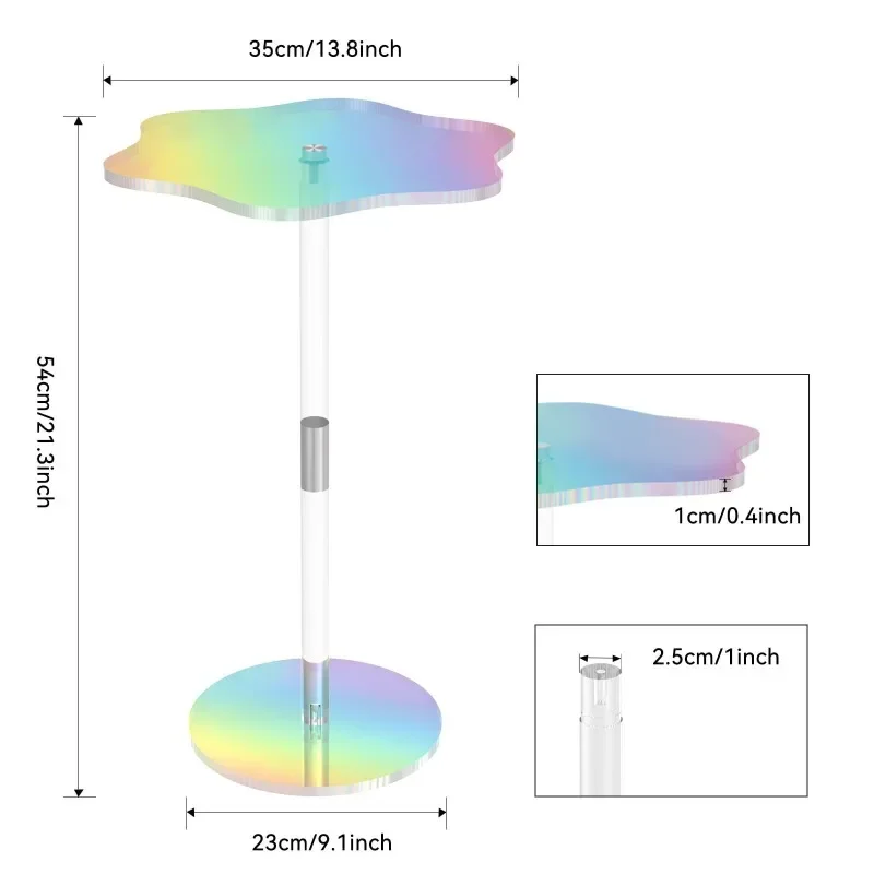 pattern transparent acrylic corner table, simple coffee table, colorful modern side table, small space beverage table
