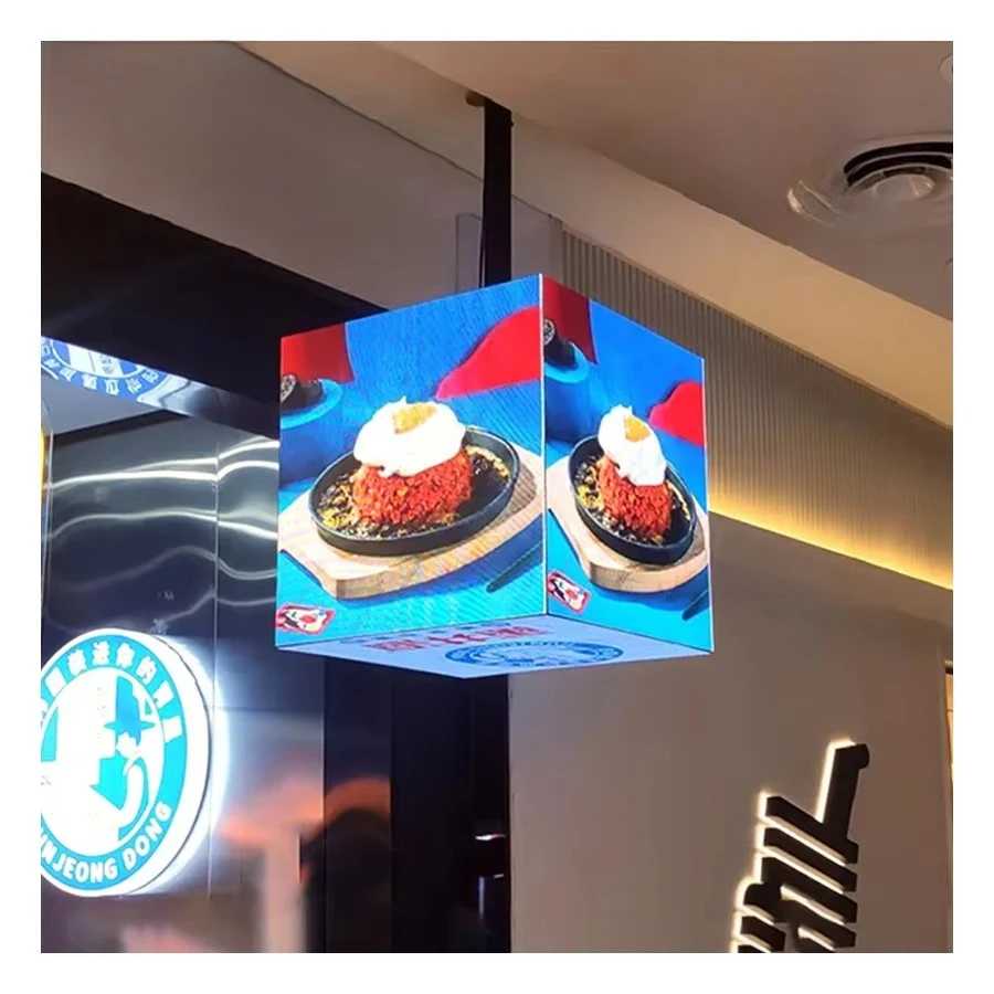 Custom Size P2.5 High Definition Light Emitting Diode 3D Cube Display Indoor And Outdoor Waterproof Commercial Creative Screen