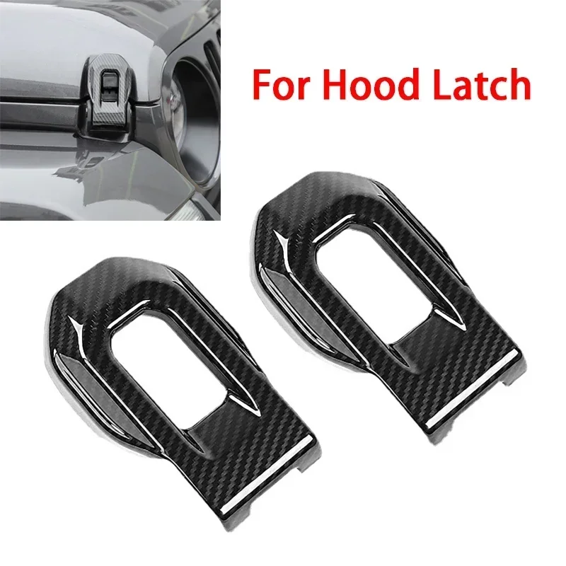 2/4Pcs Car Hood Latch/Hood Spray Nozzle Trim Cover for Jeep Wrangler JL 2018 2019/Gladiator JT Sports Rubicon Sahara 2020-2023