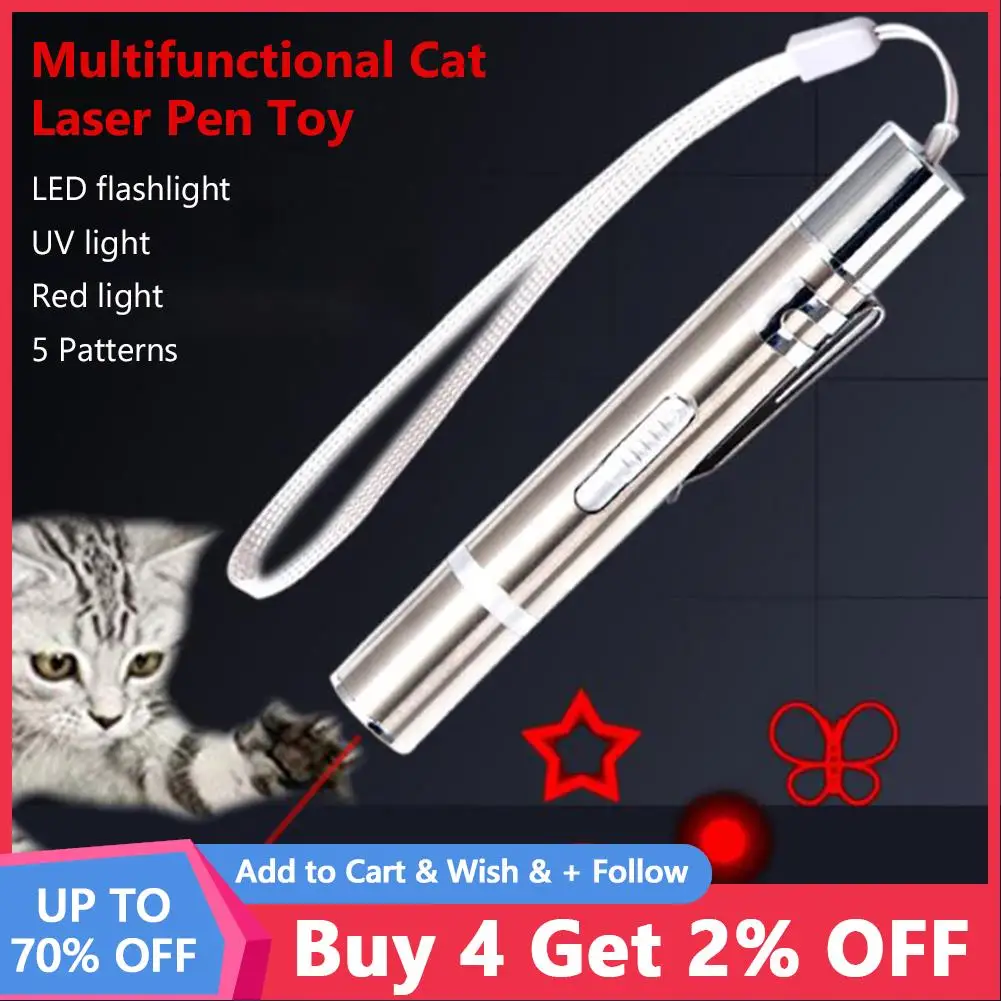 Funny Pet LED Toy Cat Toy Cat Pointer Light Pen Interactive Toy With Bright Animation Mouse Shadow USB Cat Accessories 4mW