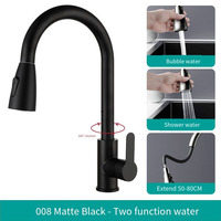 Stainless steel kitchen faucet single hole pull out spout kitchen sink mixer faucet flow spray head 360 swivel cleaning faucet