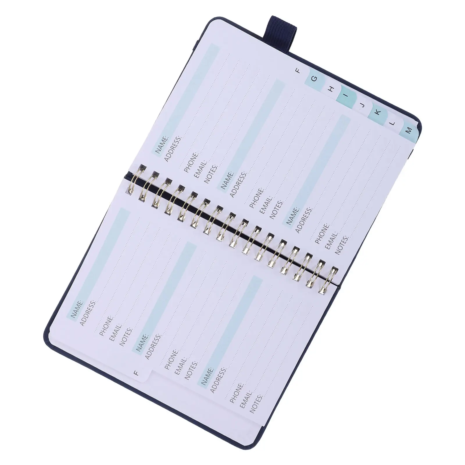 Address Phone Book Hardcover Notebook Spiral Bound A6 Size Dark Blue Alphabet Tabs Password Keeper for Home Office Household