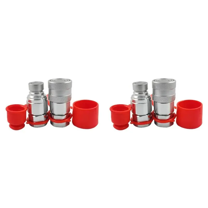 

Комплект гидравлических быстроразъемных соединений AB47-2 (3/4 дюйма NPT) для мини-погрузчиков с плоским торцом, с пылезащитными колпачками