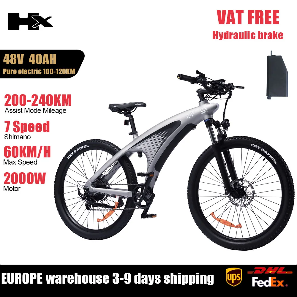 HX Q5 2000W Ebikes 57KM/H Electric Bicycle 27.5 Inch Adults Electric Bike Removable Battery Electric E Bikes Mountain Ebike image 2