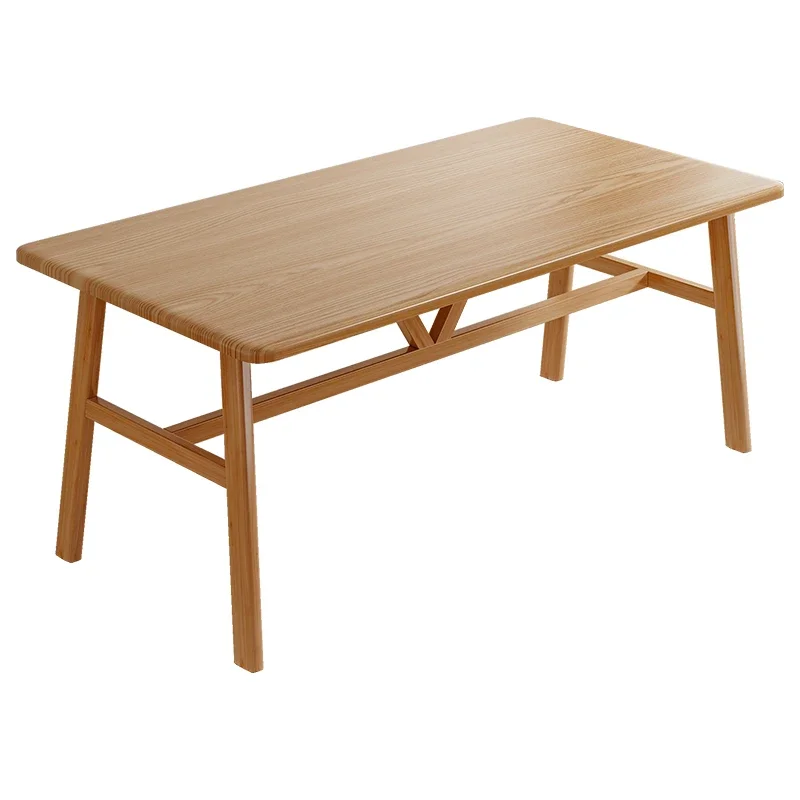 

Nordic dining table small unit modern minimalist solid wood dining table simple rental house rectangular dining table