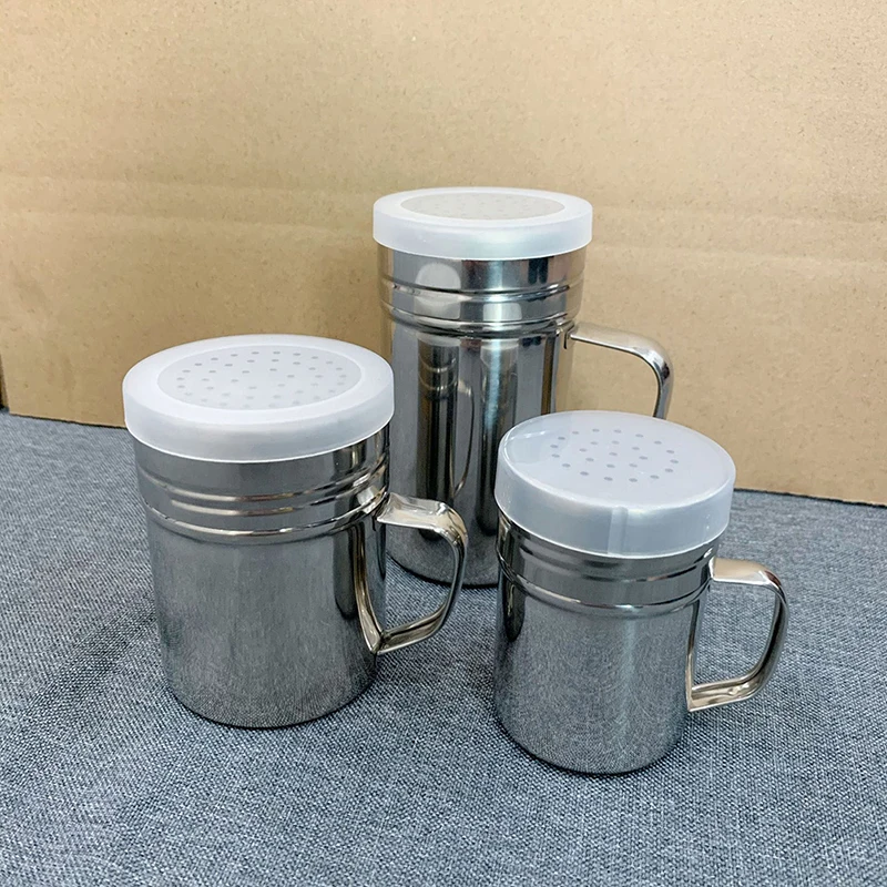 1pcs Kitchen Tool Handle Shaker Pepper Sugar Salt Stainless Steel Dispenser No Clog Pour Easy