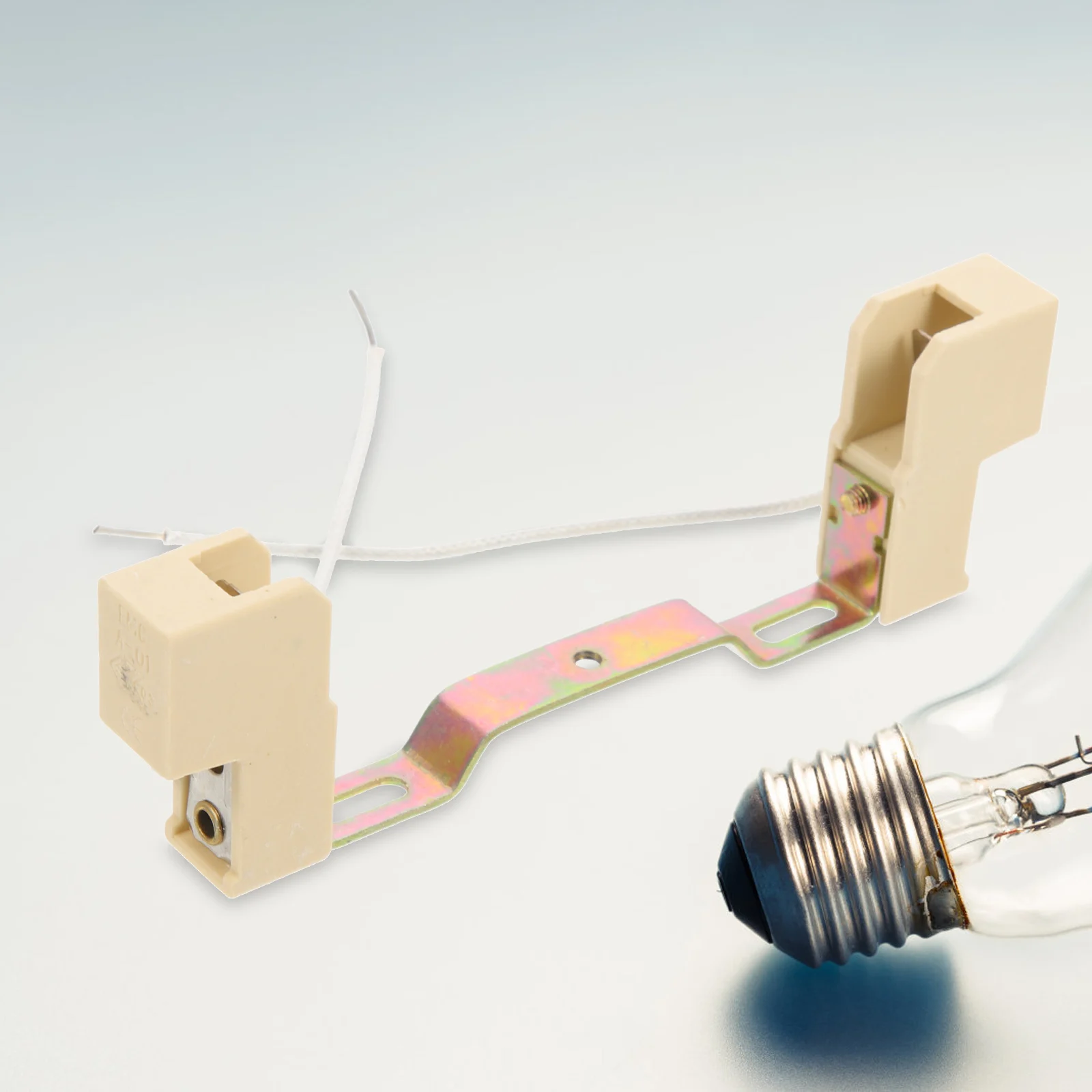 

3pcs Ceramic Lamp Holder Beige 118MM Double Ended Socket Braided Wire Easy Install Light Base Replacement Parts
