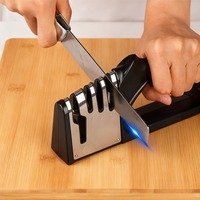 4-in-1 Sharpener Kitchen 4 Segment Knife Sharpener Multifunctional Portable Non-slip Base Knife Sharpener Household