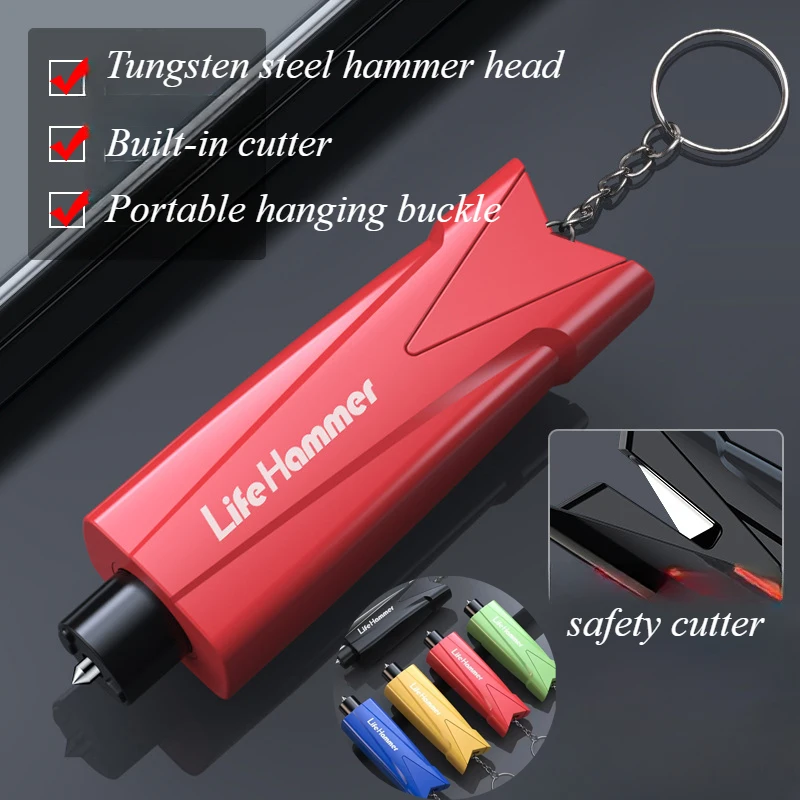 Car Safety Hammer Auto Emergency Glass Window Breaker Seat Belt Cutter Life-Saving Emergency Escape Hammer Survival Whistle Tool