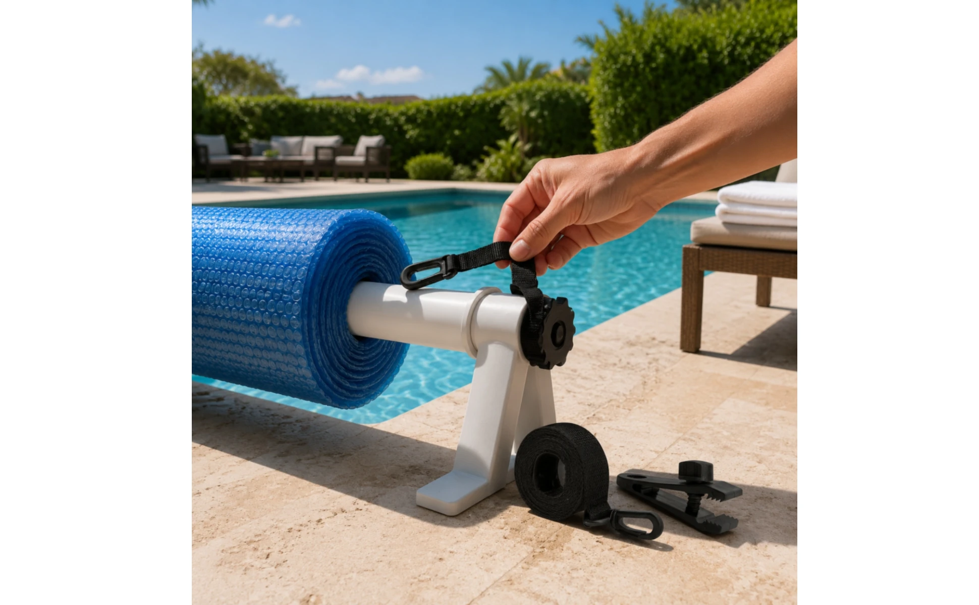 8 Pieces Solar Blanket Strap Kit Easy to Install Solar Cover Reel Strap Kit Long-Lasting Replacement 8 Pieces Solar Blanket Strap Kit Easy to Install Solar Cover Reel Strap Kit Long-Lasting Replacement