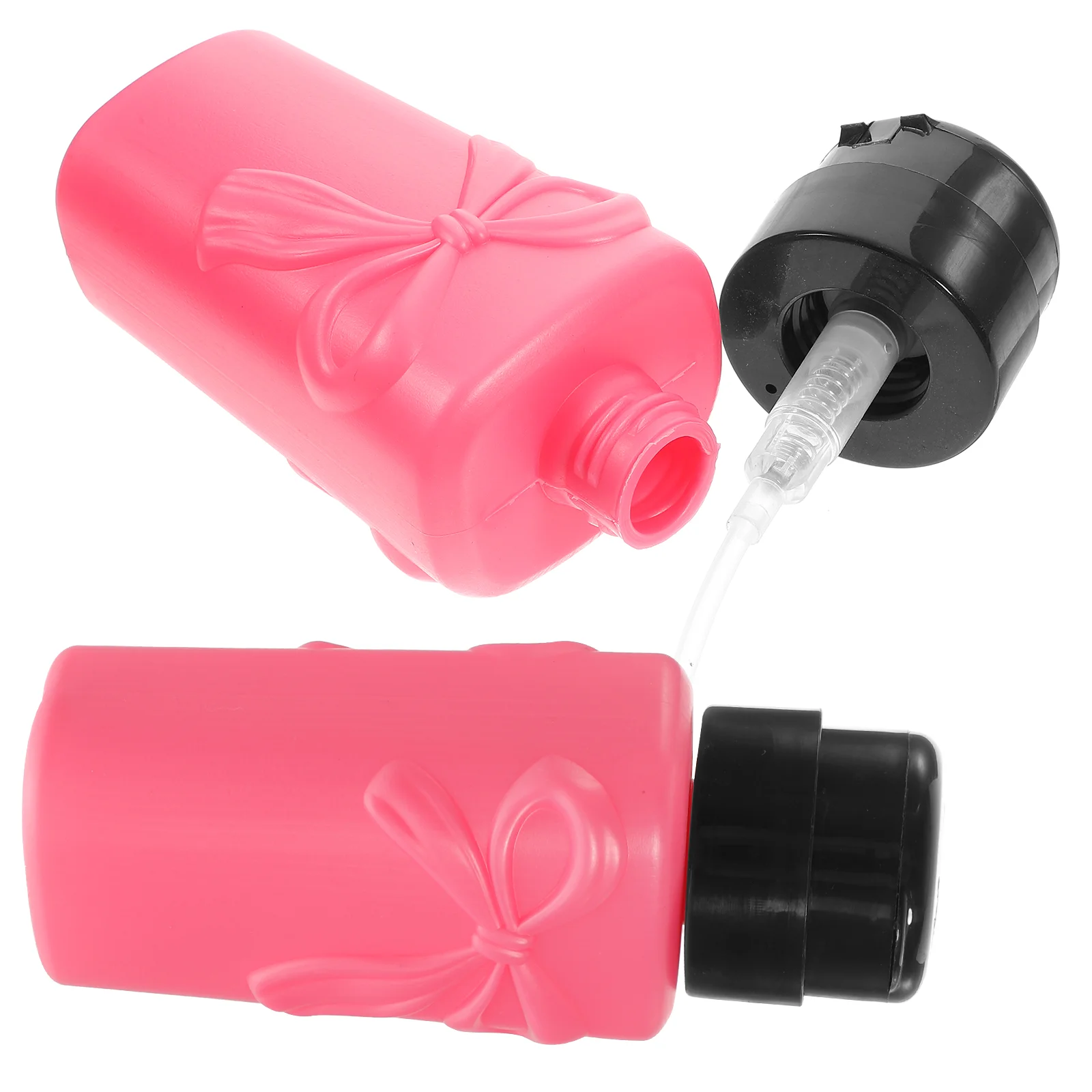 

2 Pcs Nail Gel Polish Remover Liquid Storage Containers Travel Bottle Makeup Dispenser Pink Empty Pump Bottles