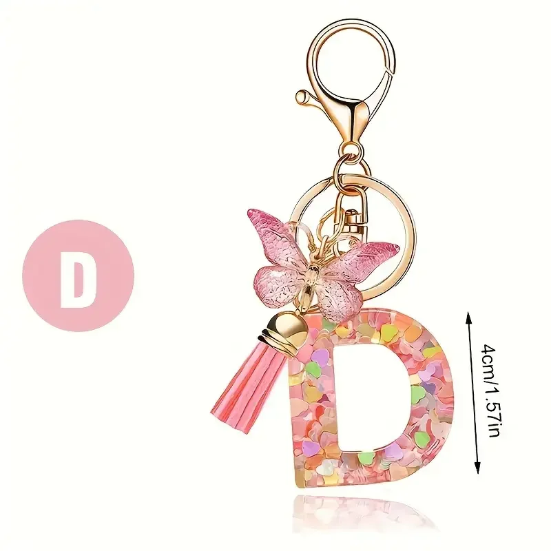 Mode DIY A-Z Buchstaben schlüsselbund Metall Halter Pendent Schlüssel Kette Frauen Auto Schlüssel Ring Einfache Brief Name Schlüssel Party geschenk Schmuck