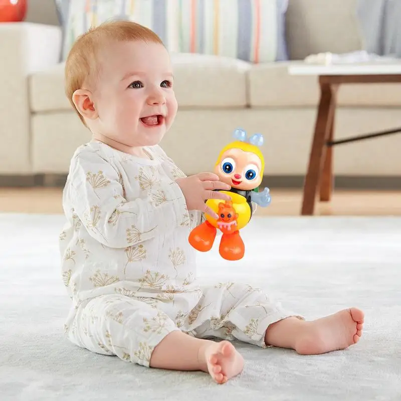 Dancing Baby Toy Electric Bee With Music & Lights Sensory Fun Developmental Cartoon Dancing Bee For Kids Christmas Easter Basket