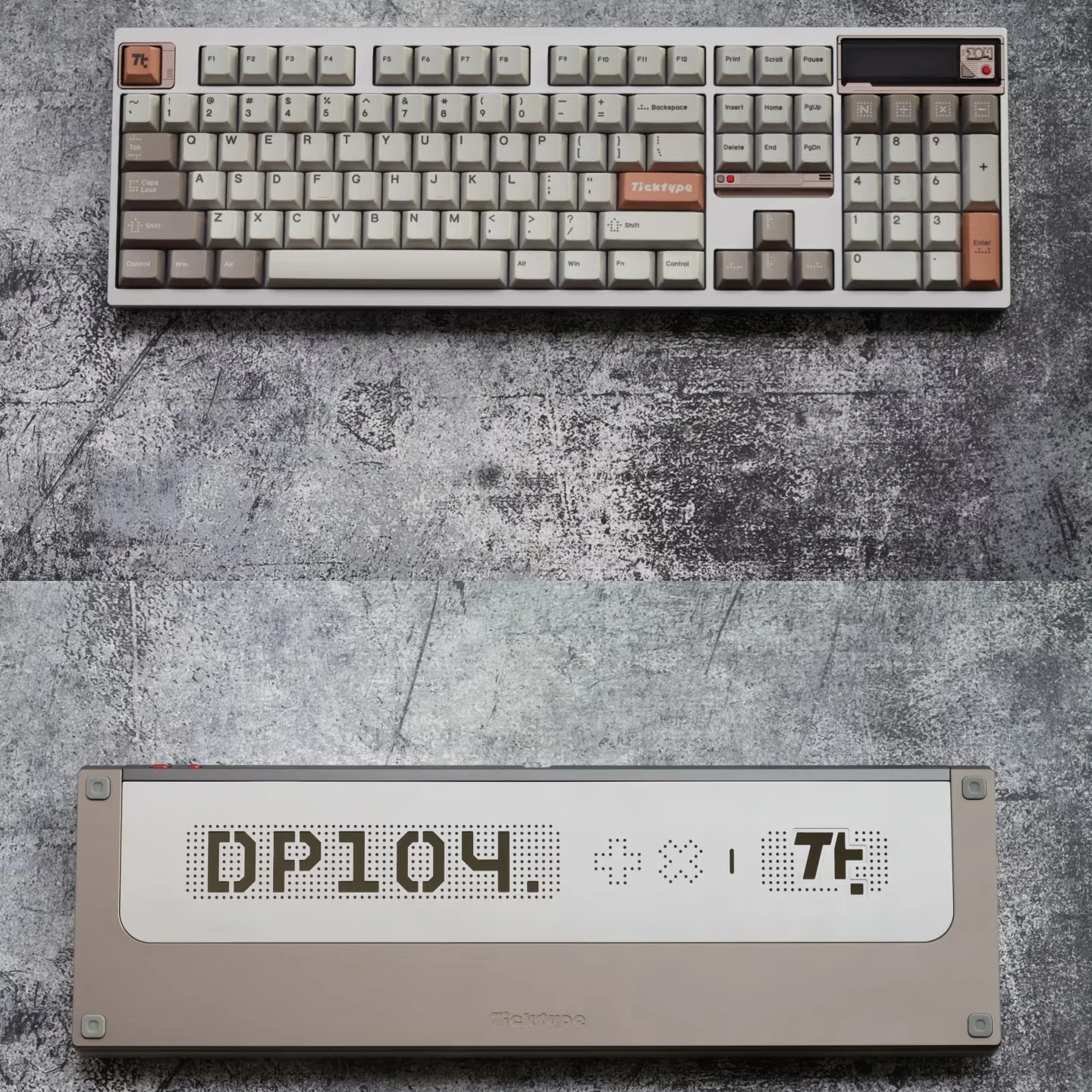 

TickType DP104 Mechanical Keyboard 2.4g Wireless Tri-mode RGB Hot-Swap QMK/VIA Aluminum Custom Office Gaming Mechanical Keyboard