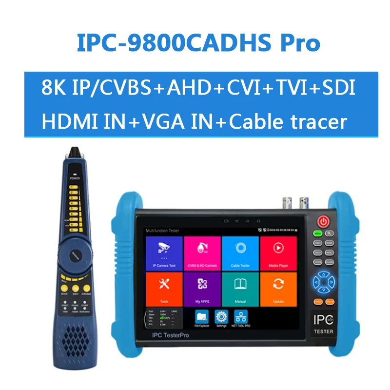 

IP Camera Tester 8K 8MP CCTV IPC Tester poe Monitor IPC 9800ADHS Pro H.265 4K Video Display Tester Monitor PTZ IP camera Tester