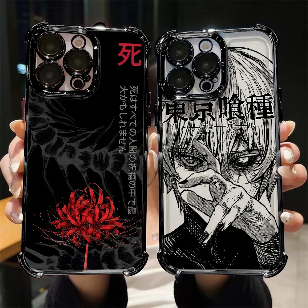 T-Tokyo Ghouls Plating Phone Case for Oppo Realme C85 15T C71 C75 C55 C53 C30 C35 C33 C31 C21 14 13 12 Pro Plus 4G 5G Anti-Fall - view 2