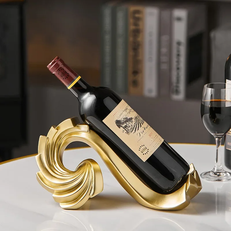 Original design red wine rack ornament light luxury high-end living room home entrance TV cabinet wine cabinet decoration