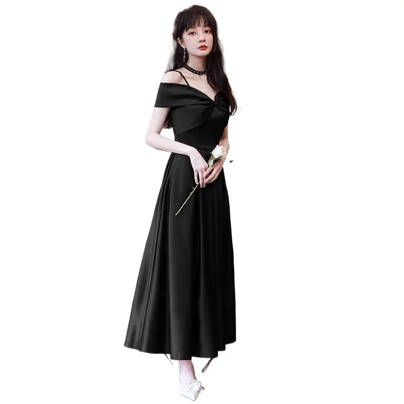 One-word Shoulder Engagement Dress, Small Man, New in Summer 2026, Can Usually Wear Toast Clothes, Bridal Return Casual Clothes