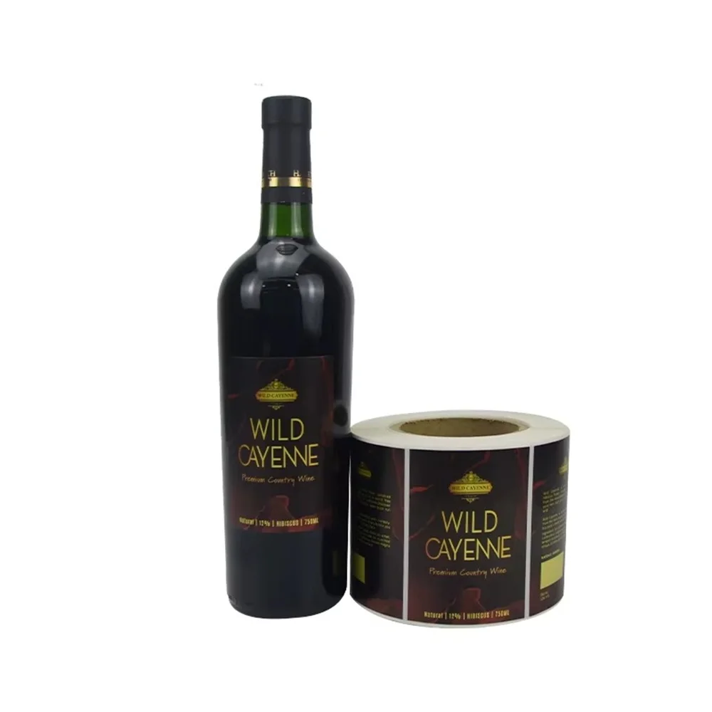Custom Silver Plated Paper Labels｜Embossed & Bronzing Printing｜Self-adhesive Label Roll for Wine｜Champagne｜Vodka