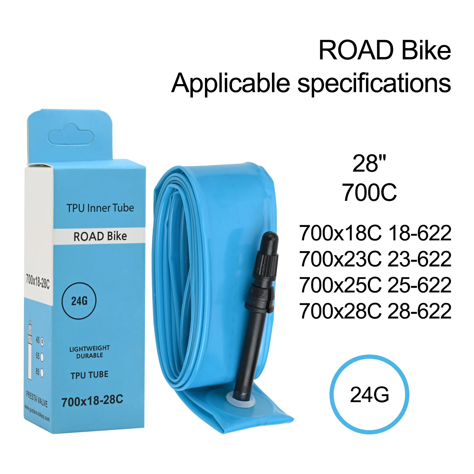 

Cycling Inner Tube Ultralight Inner Tube Resistant To High Temperatures Stable Tyre Pressure Compact When Folded