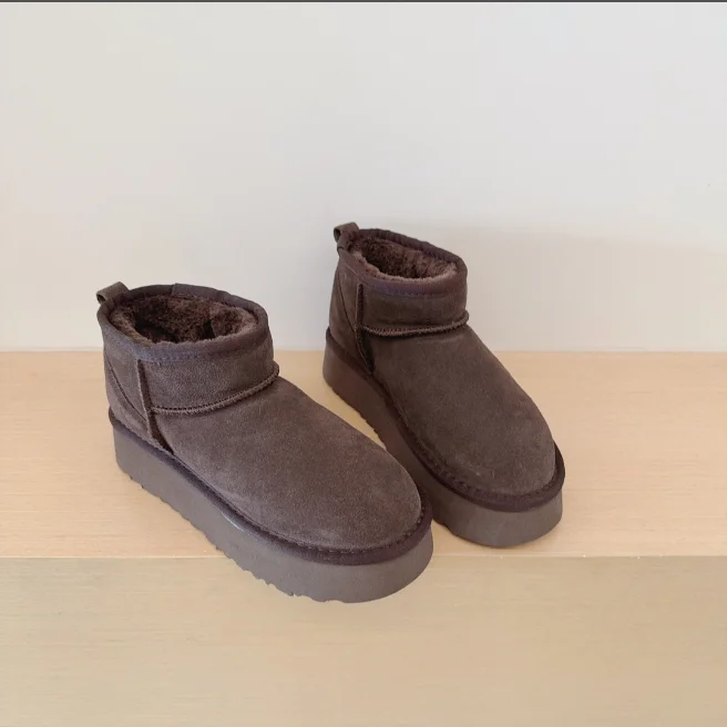 أستراليا مصمم النعال تسمان تاز رقيق النعال الكستناء الشتاء الفراء منصة التمهيد النساء الرجال الانزلاق على الأحذية الجلد المدبوغ الخردل s