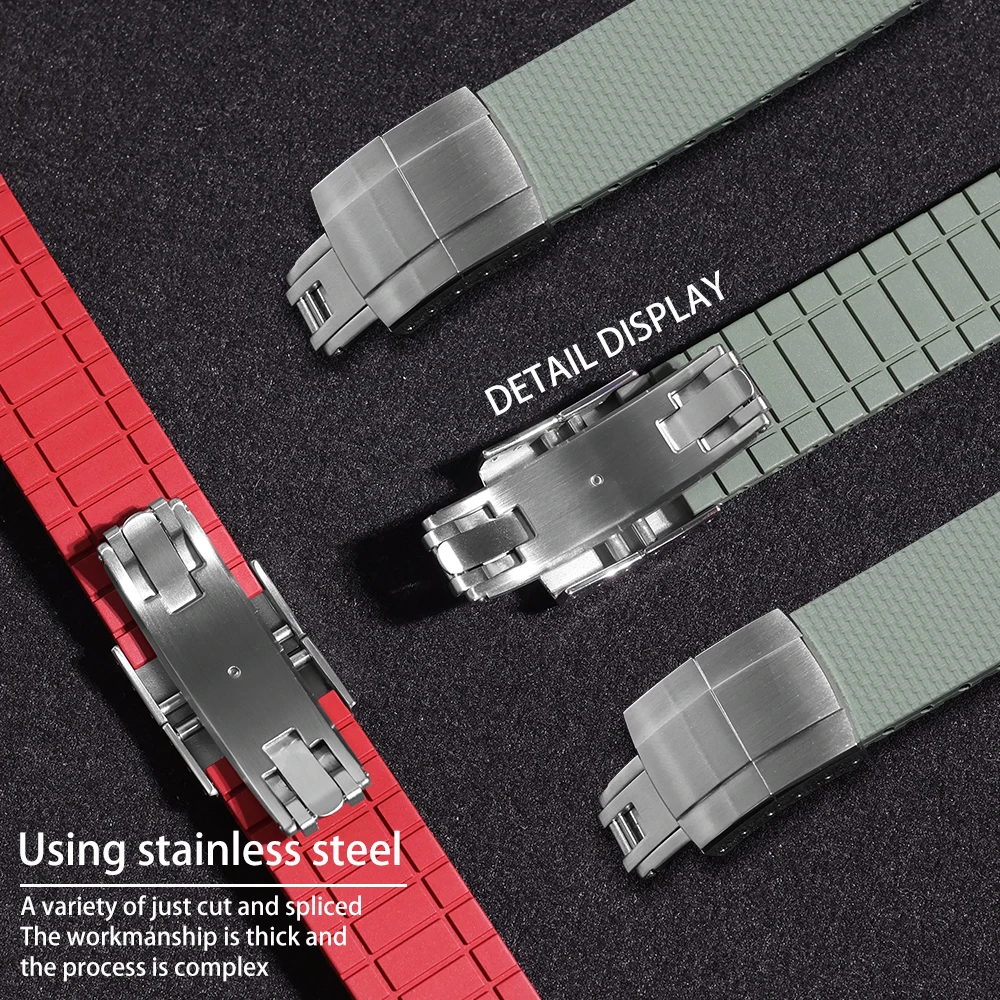 Cinturini per orologi da uomo 20mm 22mm Cinturini per orologi universali CTS FKM per Rolex Catier Tank Omega Seiko Oris