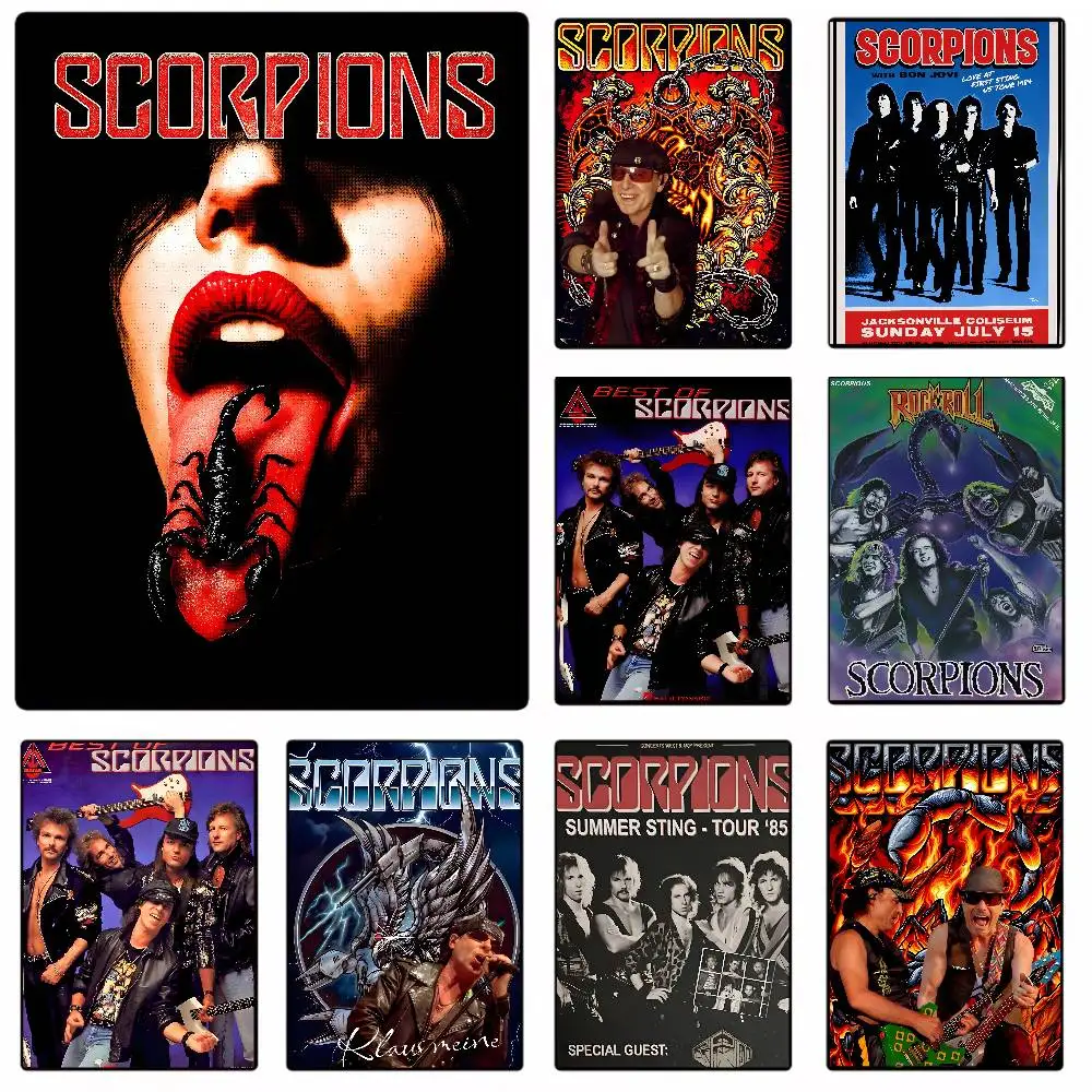 Vintage Retro Scorpions Rock Band Music Fashion Poster Art Canvas Prints Painting Wall Art Pictures for Living Room Decoration