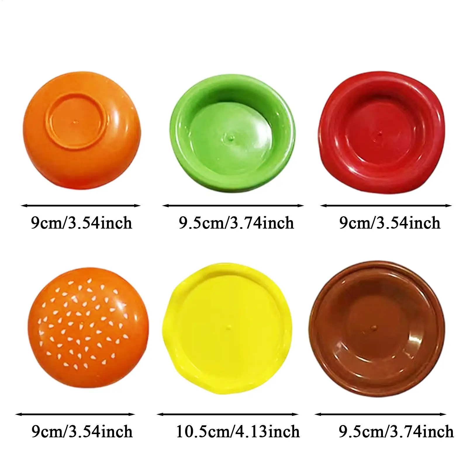 Stackable Hamburger Plate Set 6 Layers Dinner Plate  Spit Plate Soy Sauce Dish Dishwasher Safe for Ketchup Sushi Snack BBQ Party view 5