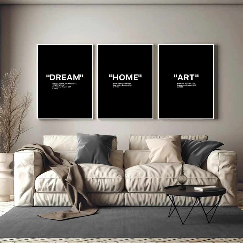 Modern Hype Black and White Minimalist Quotes HD Poster Canvas Prints Motivation Inspired Wall Decor Office Home Room Decoration