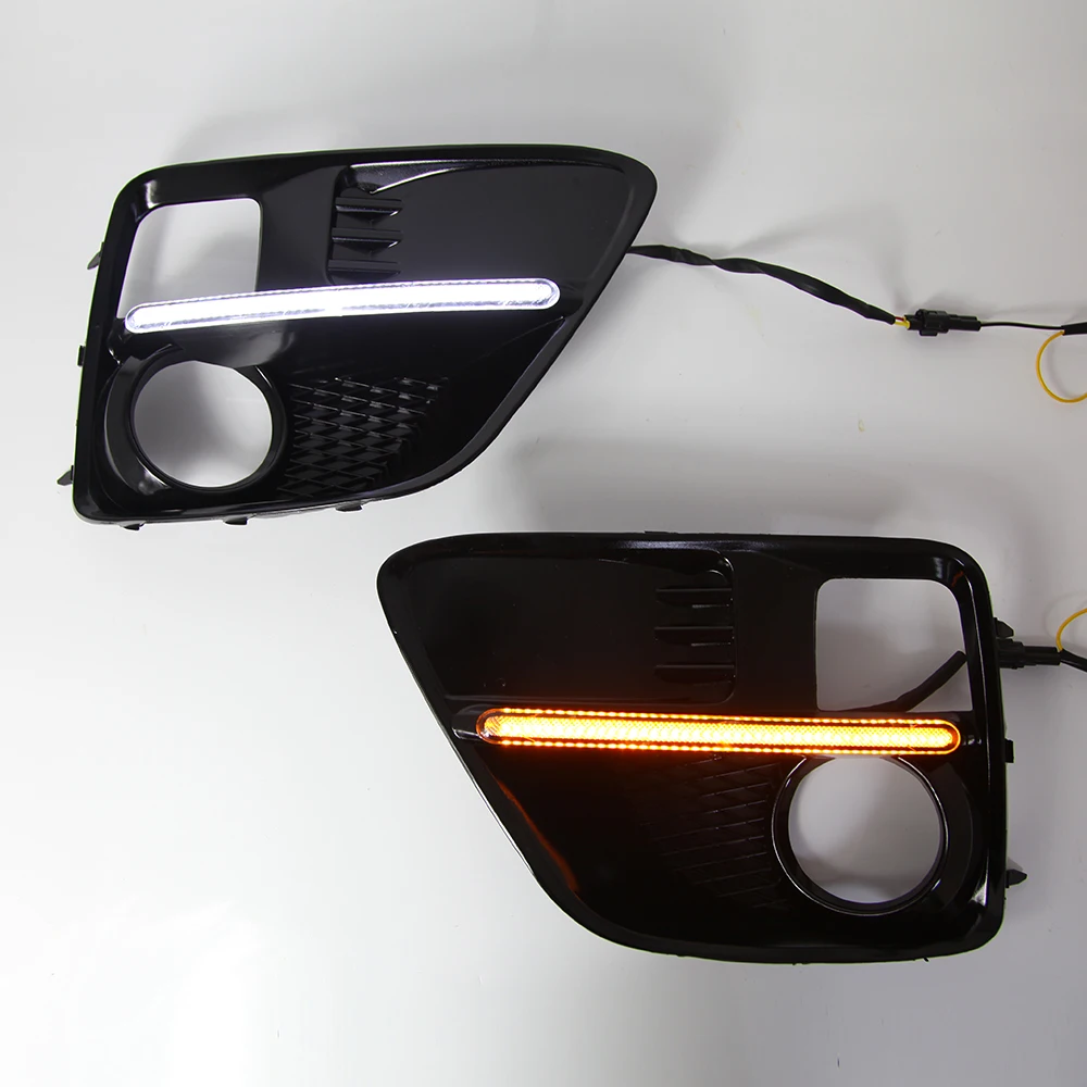 

Дневные ходовые огни July King для Subaru WRX 2015-2017, 6000K LED, передний бампер, DRL + желтые поворотники