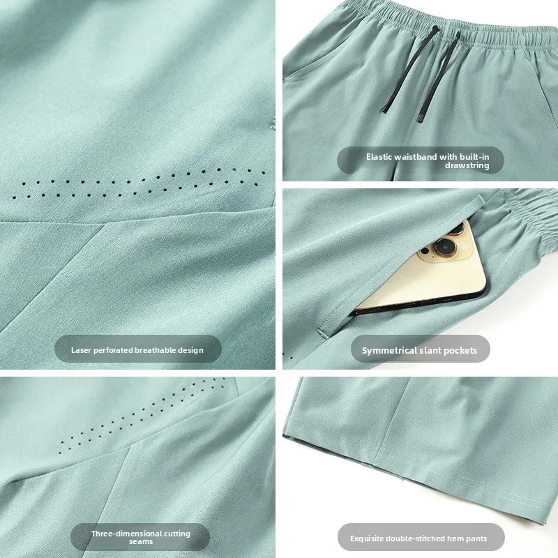 Men's Summer Running Shorts Outdoor Fitness Five Quarter Pants Loose Casual Cycling Breathable Quick Drying Training Pants