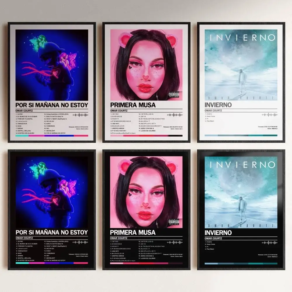 Póster de Omar Courtz, nueva portada de álbum, canciones, música, rap, pegatina de papel impermeable para pared, decoración del hogar para sala de estar
