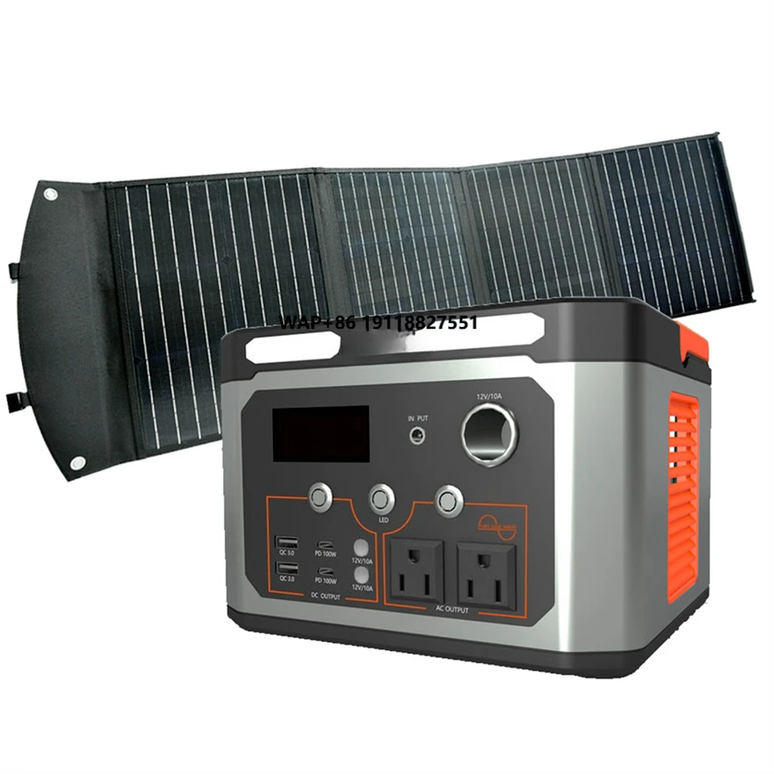 Portable 400-watt solar generator 2000-watt inverter  controller lithium-ion battery polysilicon monocrystalline silicon