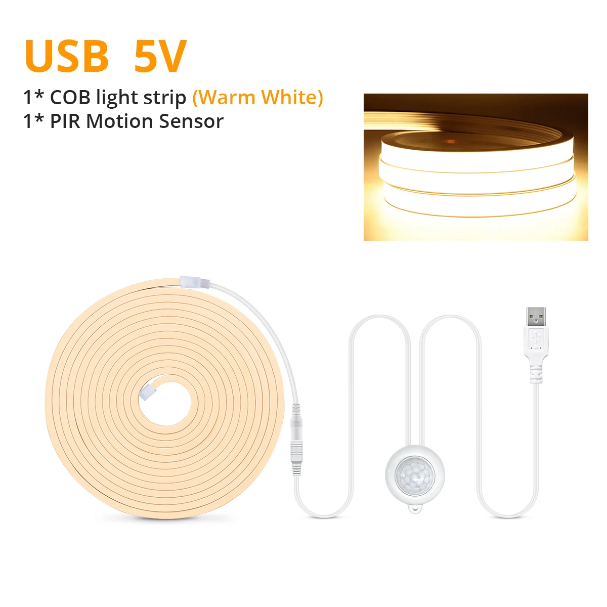 Smart PIR Bewegingssensor Super Heldere COB LED Strip Neonlicht Auto AAN/UIT 320 leds/m Waterdicht voor Keuken, Trap, Garderobe Decor