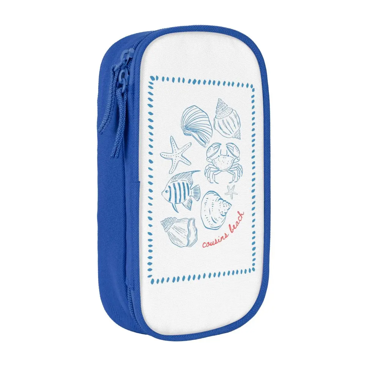 كوزينز بيتش الأزرق الساحلي طباعة مقلمة متعة الصيف تحولت حقيبة أقلام جميلة فتاة صبي لوازم التخزين الكبيرة pencelcases #1
