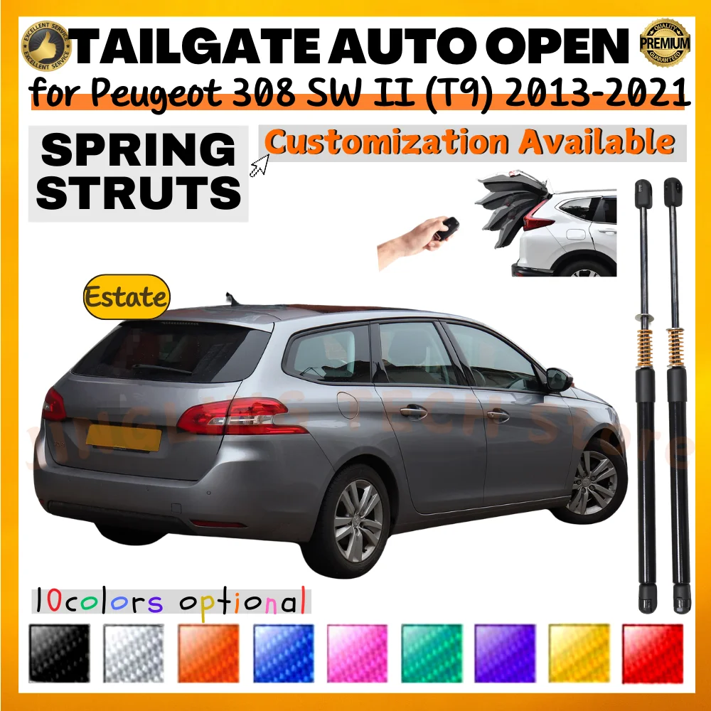 Qty(2) Trunk Struts with Spring for Peugeot 308 SW II (T9) Estate 2013-2021 508mm Rear Tailgate Boot Lift Support Shock Absorber