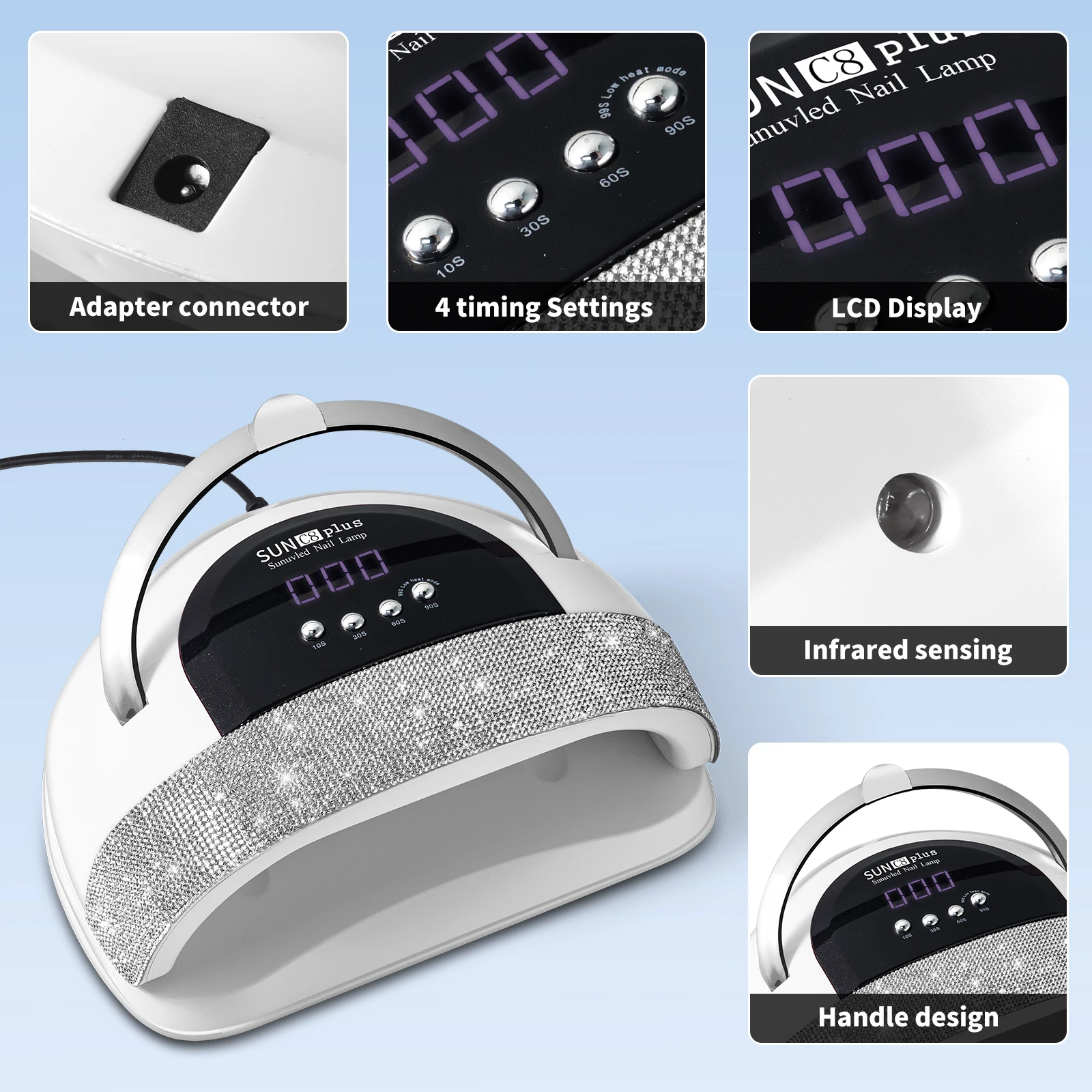 Professionele UV-nagellamp 57 LED gel nagellakdroger met 4 timer automatische sensor manicure uithardende nagellamp voor salongereedschap