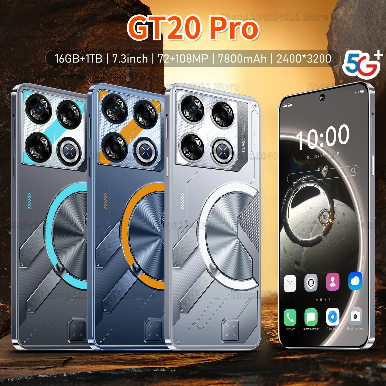 

Новый брендовый смартфон GT20 Pro, оригинальный смартфон, экран 7,5 дюйма HD, 22 ГБ + телефон с двумя SIM-картами, 10000 мАч, разблокированный смартфон на базе Android