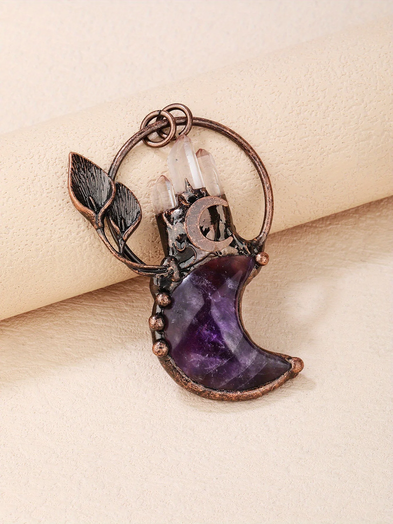 YEEVAA 1pc Moon Shape Pendant Vintage Style DIY Jewelry Making Accessories Halloween Decoration