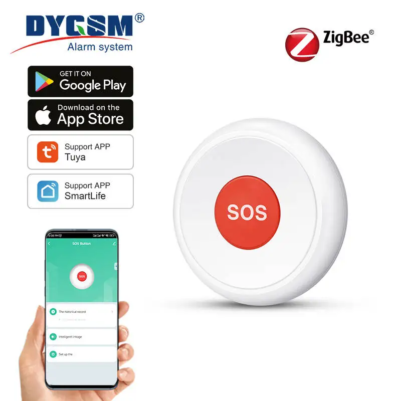 

Tuya ZigBee SOS аварийная ягодица для детей пожилого возраста, аварийный переключатель помощи, защита дома, управление через приложение Smart Life