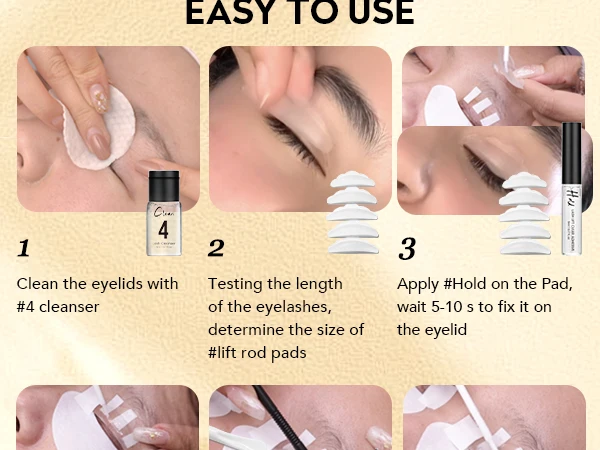 Gollee Wimpernlifting-Set Augenbrauen-Laminierung Wimpernzange Wimpern-Perm-Set Schnelle Fixierung Bunte Wimpern Lifting-Kleber Balsam Mehr Haftkraft – Detail 7