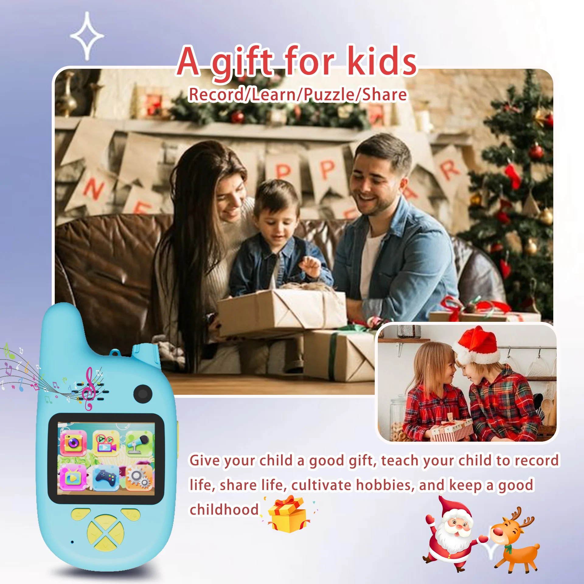 2 SZT. Mini Walkie Talkie dla Początkujących Dzieci, Ładowalne, 1500mAh, Przenośne Radio 3km, Interkom, Zabawki na Halloween dla Dzieci, Prezenty