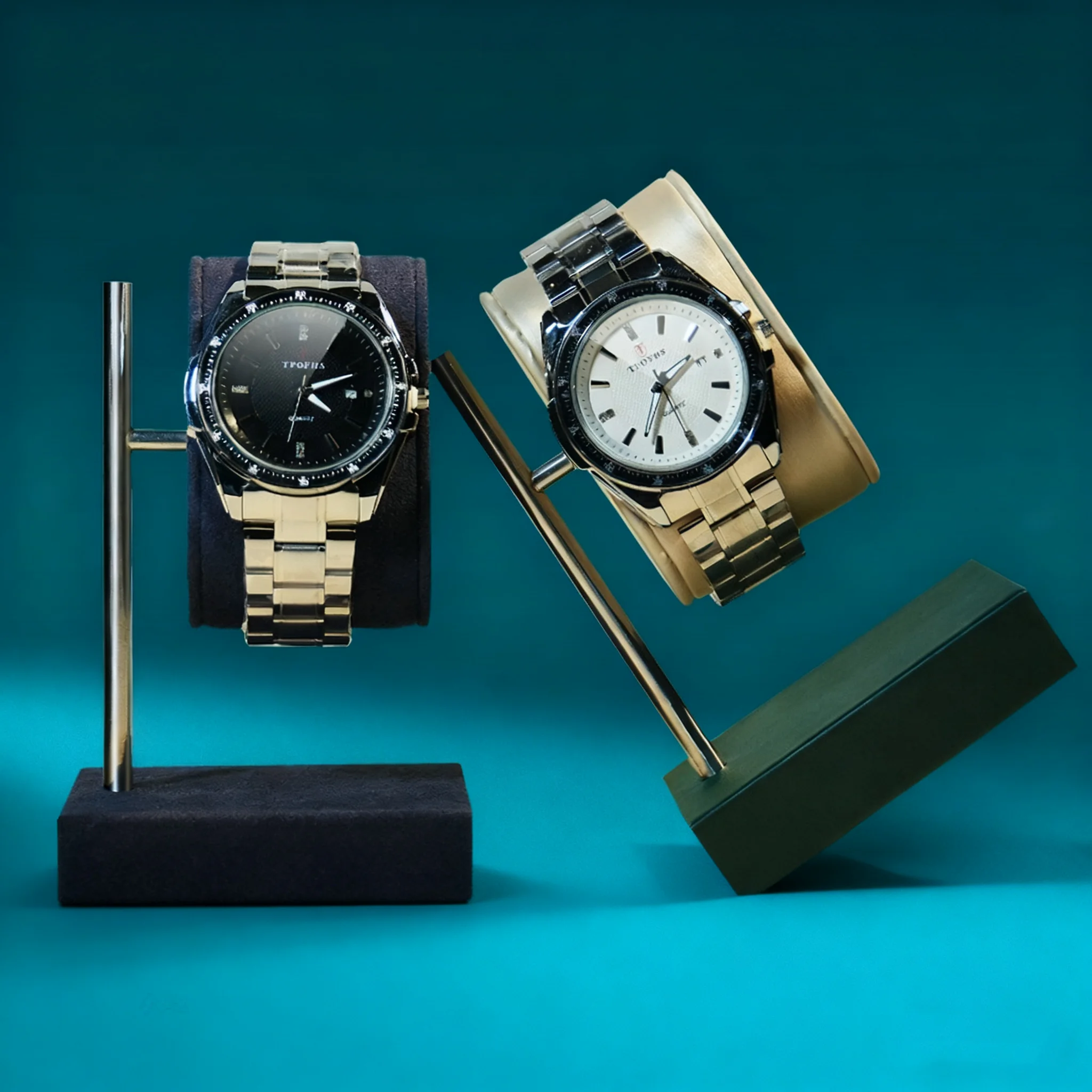 Watch storage and shooting props, display stands for men's and women's watches rotating metal stands counter display stands