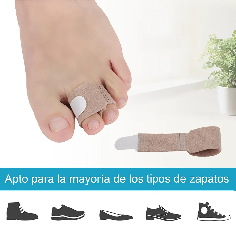 Pexmen 1/2/4/10Pcs Hammer Toe Straightener Hammer Toe Splints Toe Cushioned Bandages for Crooked Toes & Overlapping Toes